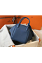 Hermes Lindy 30cm Bag In Blue Agate Clemence Leather PHW  Replica