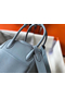 Hermes Lindy 30cm Bag In Blue Lin Clemence Leather PHW  Replica