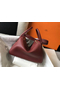 Hermes Lindy 30cm Bag In Bordeaux Clemence Leather GHW  Replica