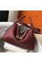 Hermes Lindy 30cm Bag In Bordeaux Clemence Leather GHW  Replica