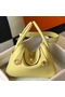 Hermes Lindy 30cm Bag In Jaune Poussin Clemence Leather GHW  Replica