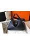 Hermes Lindy 30cm Bag In Navy Blue Clemence Leather GHW  Replica