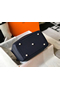 Hermes Lindy 30cm Bag In Navy Blue Clemence Leather GHW  Replica