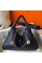 Hermes Lindy 30cm Bag In Navy Blue Clemence Leather GHW  Replica