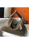 Hermes Lindy 30cm Bag In Taupe Clemence Leather GHW  Replica