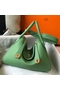 Hermes Lindy 30cm Bag In Vert Criquet Clemence Leather GHW  Replica