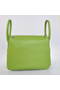 Hermes Lindy 30CM Havanne Handbags 1057 Light Green Leather Silver Hardware Handbags  Replica