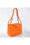 Hermes Lindy 30CM Havanne Handbags 1057 Orange Leather Silver Hardware  Replica