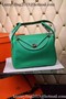 Hermes Lindy 30CM Leather Shoulder Bag H0881 Green  Replica