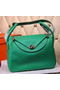 Hermes Lindy 30CM Leather Shoulder Bag H0881 Green  Replica