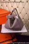 Hermes Lindy 30CM Leather Shoulder Bag H0881 Grey  Replica