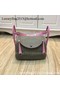 Hermes Lindy 30CM Original Leather Shoulder Bag LD30 Grey&Pink  Replica