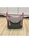 Hermes Lindy 30CM Original Leather Shoulder Bag LD30 Grey&Pink  Replica
