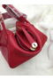 Hermes Lindy 30CM Red Leather Shoulder Bag HLD30 Gold  Replica