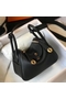 Hermes Lindy Mini Bag In Black Clemence Leather GHW  Replica