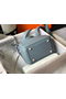 Hermes Lindy Mini Bag In Blue Lin Clemence Leather GHW  Replica