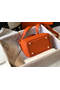 Hermes Lindy Mini Bag In Orange Clemence Leather GHW  Replica