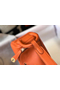 Hermes Lindy Mini Bag In Orange Clemence Leather GHW  Replica