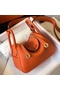 Hermes Lindy Mini Bag In Orange Clemence Leather GHW  Replica