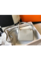 Hermes Lindy Mini Bag In Pearl Grey Clemence Leather GHW  Replica