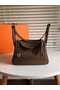 Hermes Lindy Original Togo Leather Bag 5086 Dark Grey  Replica