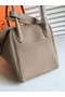 Hermes Lindy Original Togo Leather Bag 5086 Grey  Replica