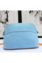 Hermes Medium Bolide Travel Case In Blue Lin Cotton  Replica