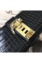 Hermes Medor Clutch Bag In Black Crocodile Leather  Replica