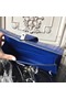 Hermes Medor Clutch Bag In Blue Crocodile Leather  Replica