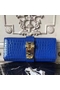Hermes Medor Clutch Bag In Blue Crocodile Leather  Replica