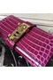 Hermes Medor Clutch Bag In Fuchsia Crocodile Leather  Replica