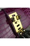 Hermes Medor Clutch Bag In Fuchsia Crocodile Leather  Replica