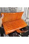 Hermes Medor Clutch Bag In Orange Crocodile Leather  Replica