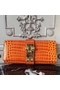 Hermes Medor Clutch Bag In Orange Crocodile Leather  Replica