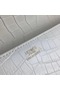 Hermes Medor Clutch Bag In White Crocodile Leather  Replica