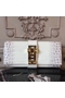 Hermes Medor Clutch Bag In White Crocodile Leather  Replica