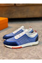 Hermes Men's Addict Sneakers In Bicolor Blue Knit  Replica