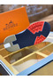 Hermes Men's Addict Sneakers In Bicolor Blue Knit  Replica