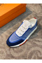 Hermes Men's Addict Sneakers In Bicolor Blue Knit  Replica