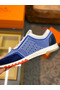Hermes Men's Addict Sneakers In Bicolor Blue Knit  Replica