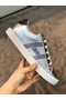 Hermes Men's Avantage Sneakers In Grey Metallic Leather  Replica