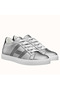 Hermes Men's Avantage Sneakers In Grey Metallic Leather  Replica