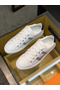 Hermes Men's Avantage Sneakers In White/Blue Calfskin  Replica