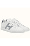 Hermes Men's Avantage Sneakers In White/Blue Calfskin  Replica