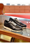 Hermes Men's C-Addict Sneakers In Black Perforated calfskin  Replica
