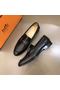 Hermes Men's Sydney Loafers In Black Calfskin  Replica