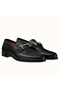 Hermes Men's Sydney Loafers In Black Calfskin  Replica