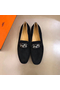 Hermes Men's Tenor Loafers In Black Suede Leather  Replica