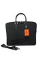 Hermes Mens Briefcase Canvas & Leather H1656 Black  Replica