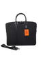 Hermes Mens Briefcase Canvas & Leather H1656 Black  Replica